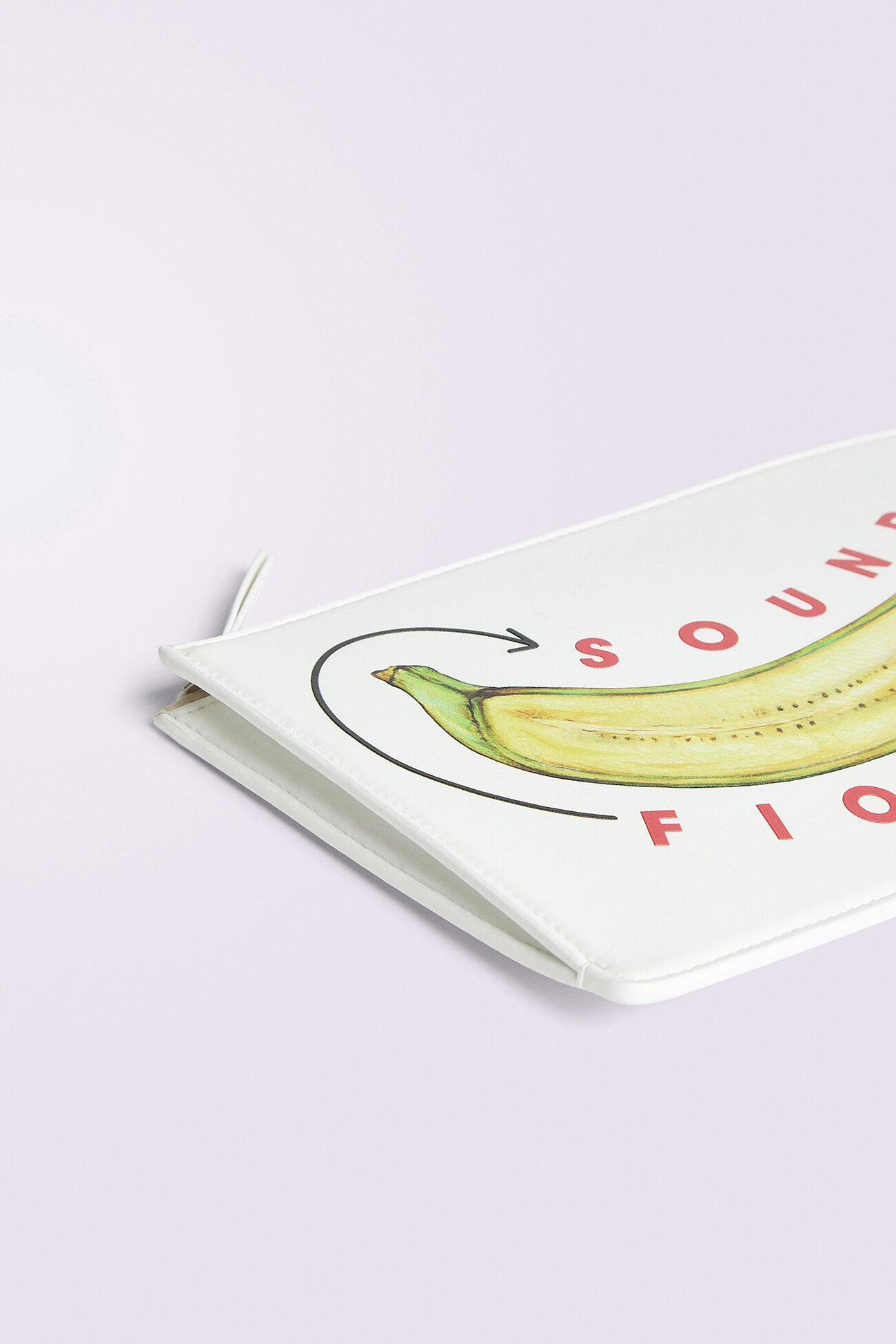 Banana Sound Print Pouch White