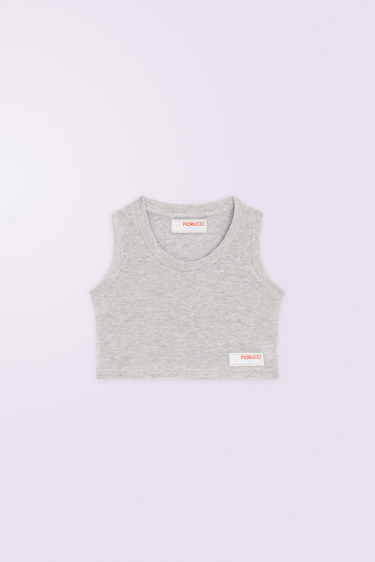 Label Jersey Bra Top Grey