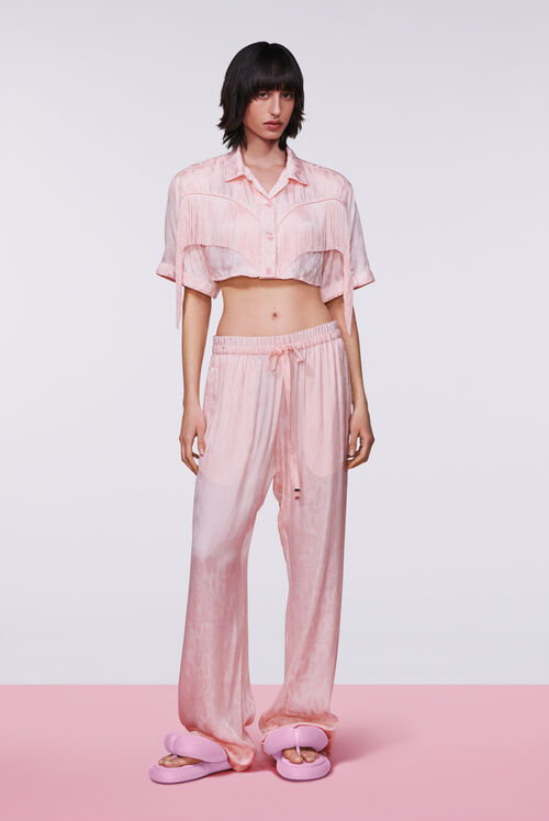 Banimalier Jacquard Fringe Shirt Pink