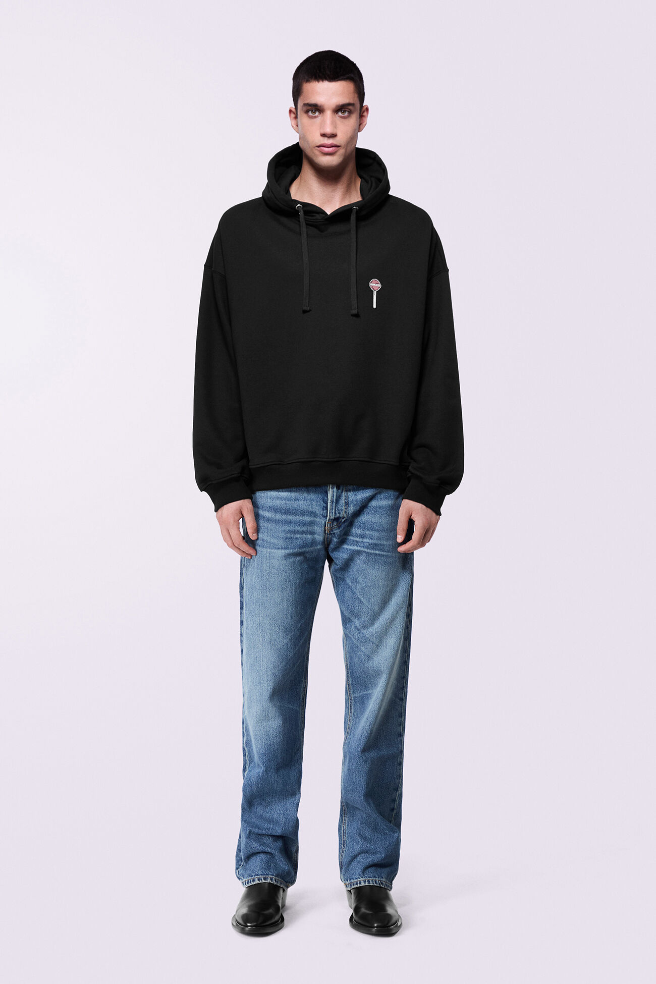 Lollipop Patch Hoodie Black