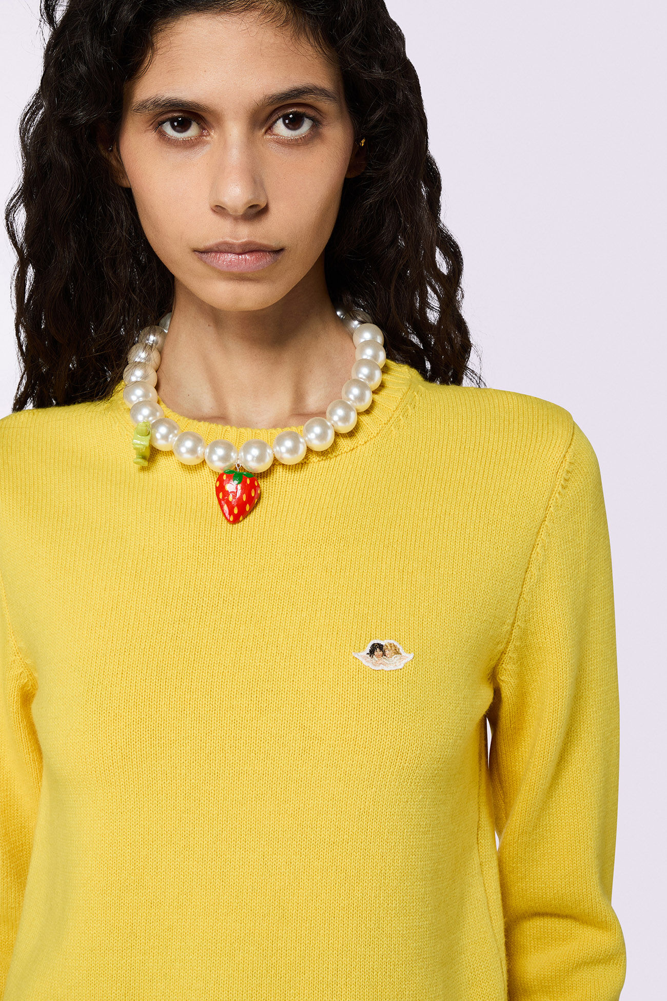 Angels Patch Crop Jumper Yellow