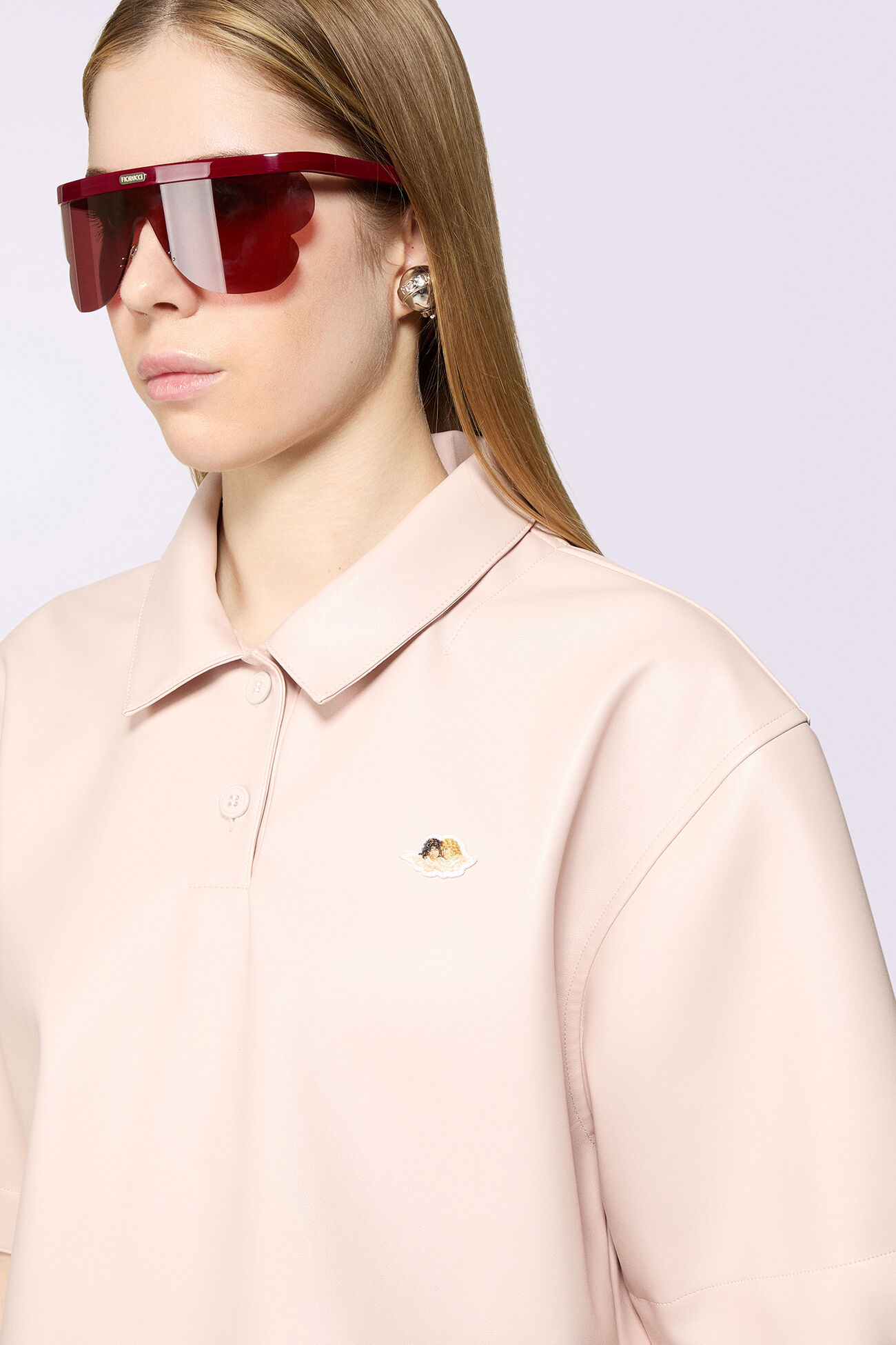 Angels Patch Polo Shirt Pink
