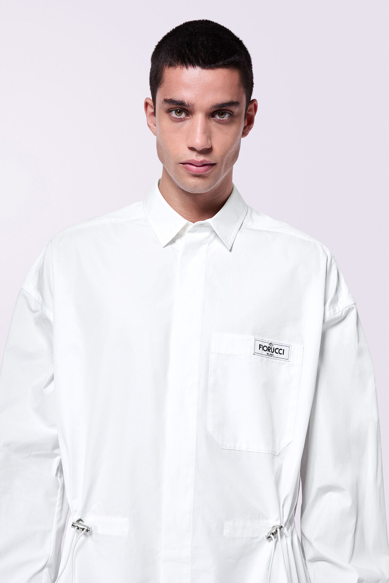 Unisex Label Patch Shirt White