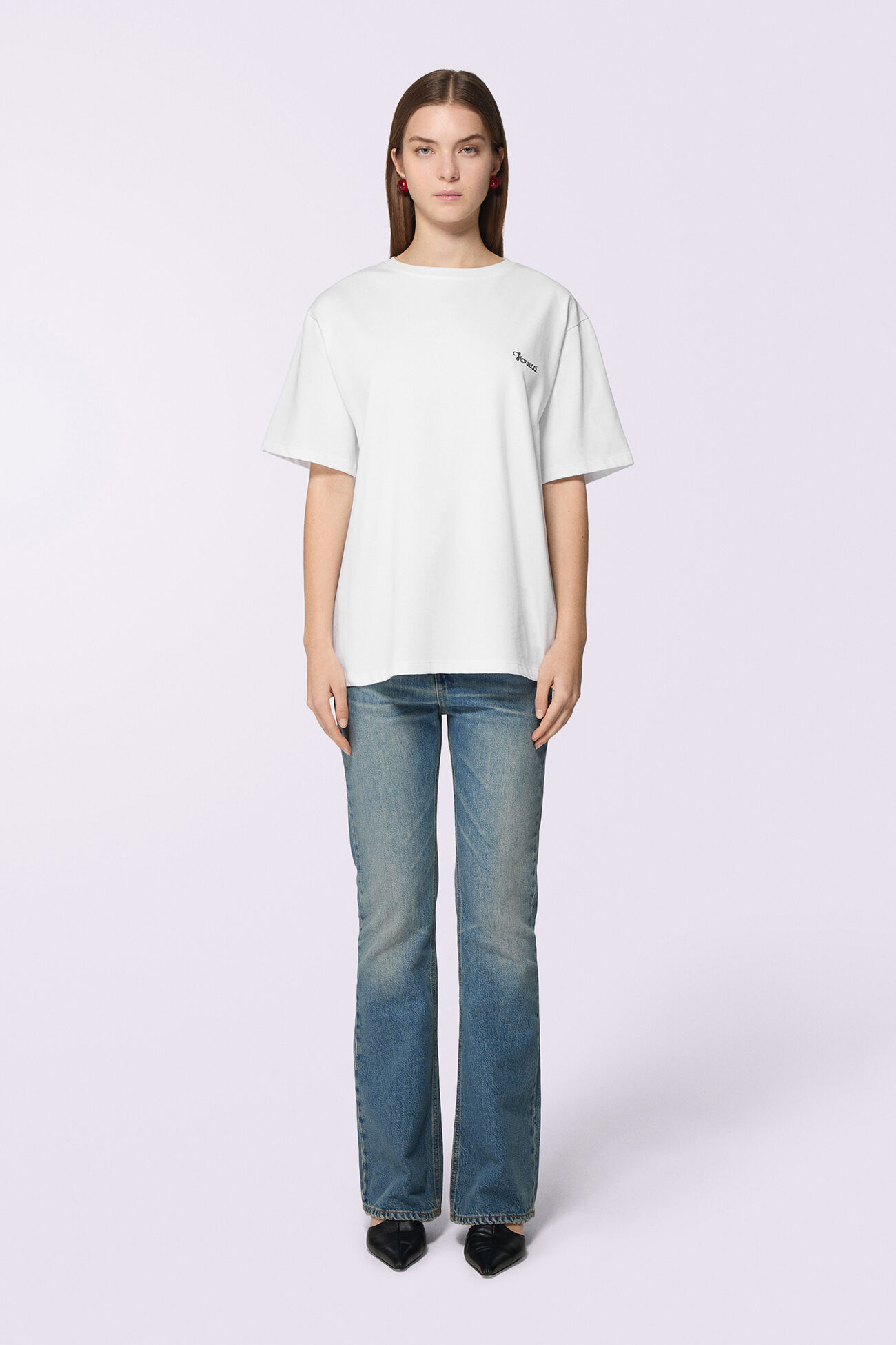 Unisex Cursive Logo T-Shirt White