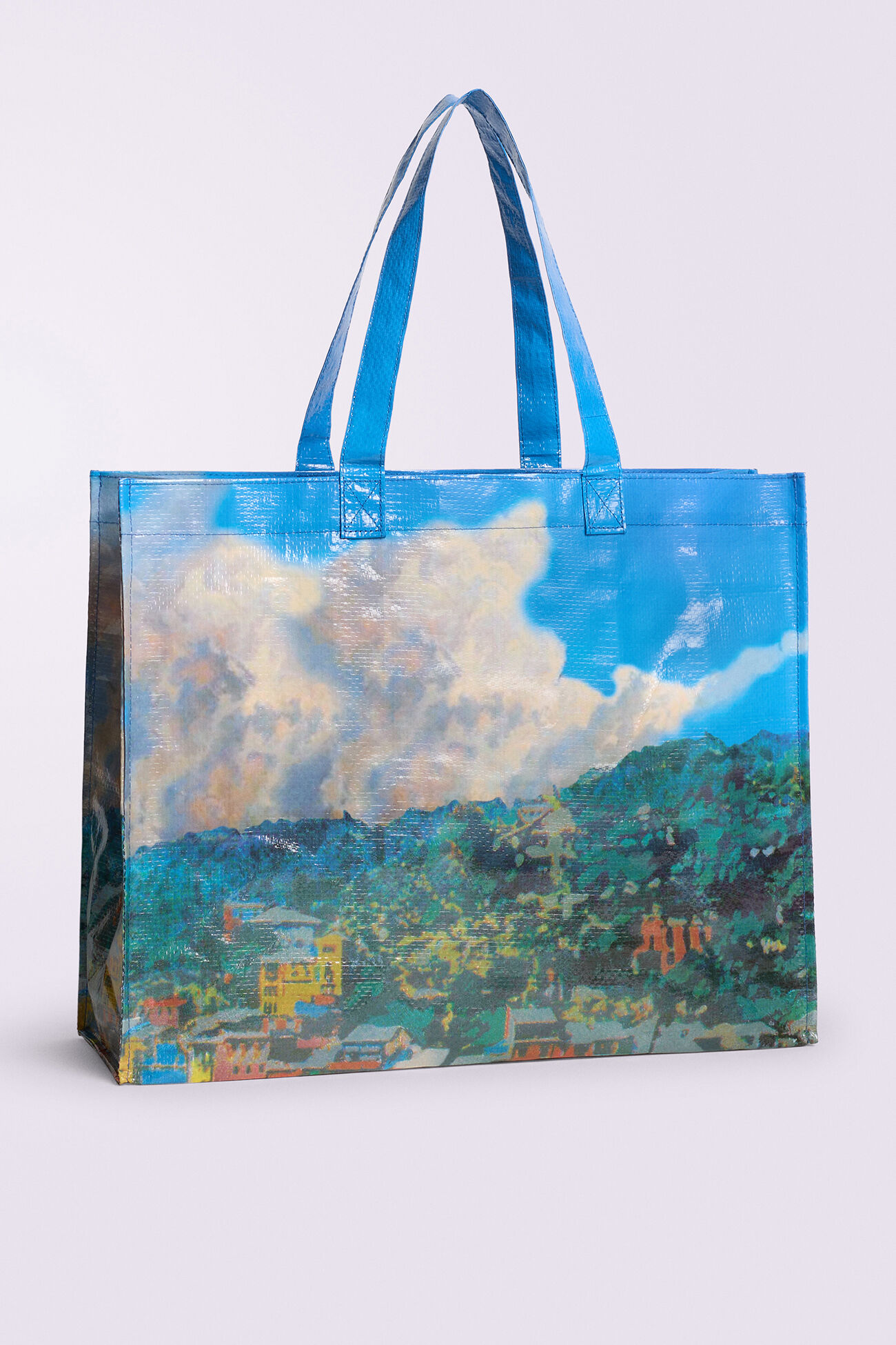 Portofino Postcard Maxi Tote Bag Blue