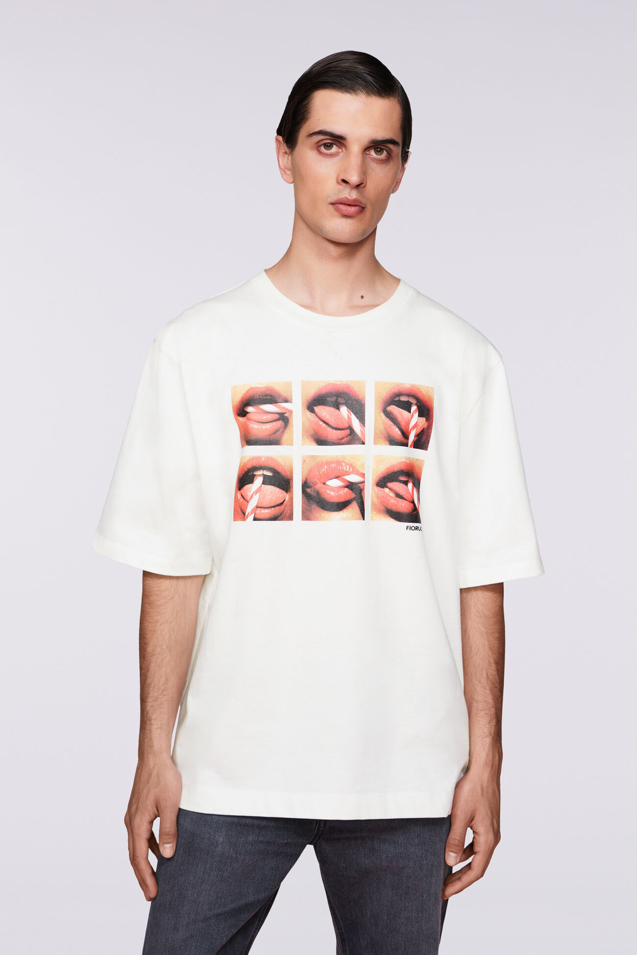 Unisex Mouth Graphic T-Shirt White
