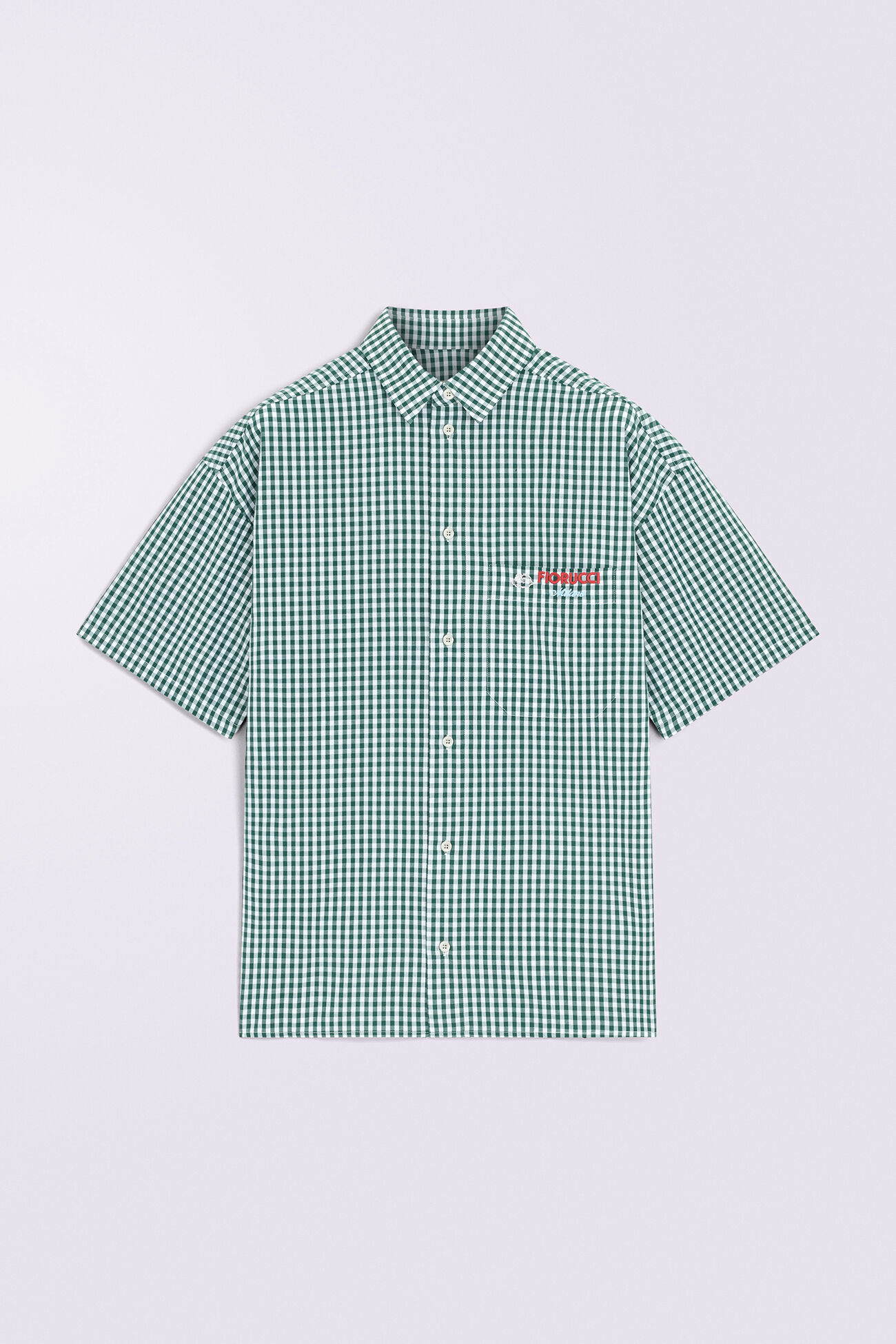 Gingham Logo Bowling Shirt Green