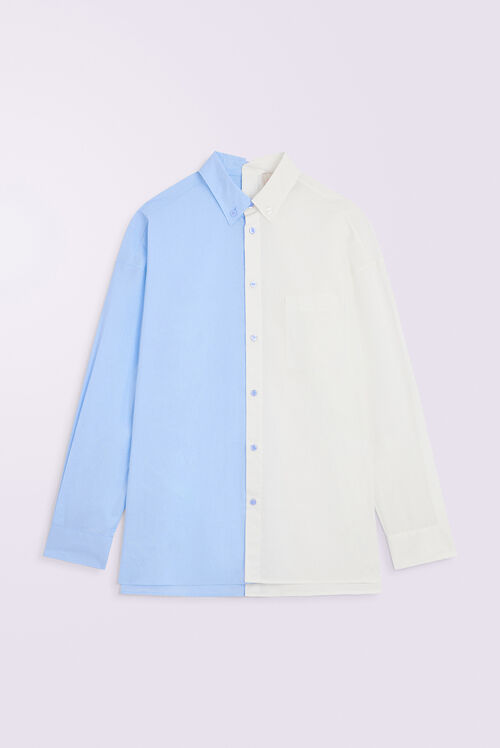 Open Back Shirt Blue