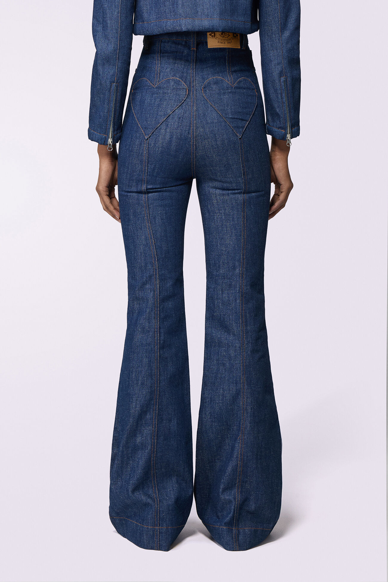 Heart Flare Jeans Rinse Wash