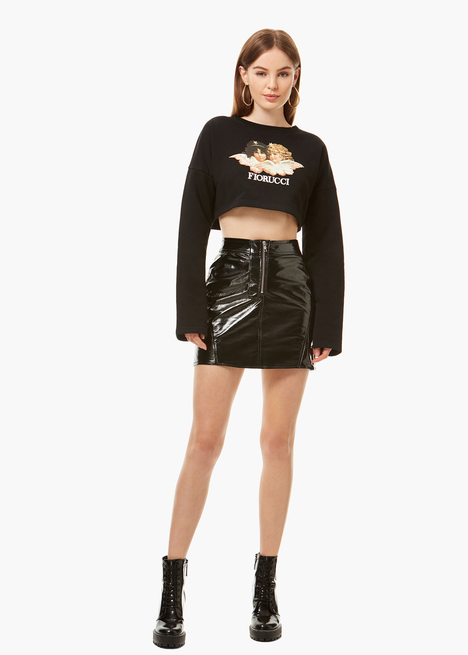 Vinyl Mini Skirt Black