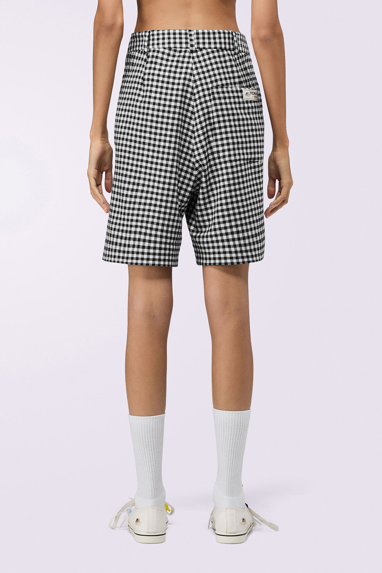 Gingham Bermuda Shorts Black