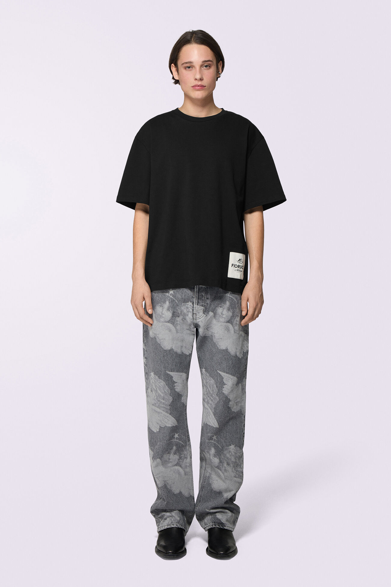 Unisex Logo Patch T-Shirt Black