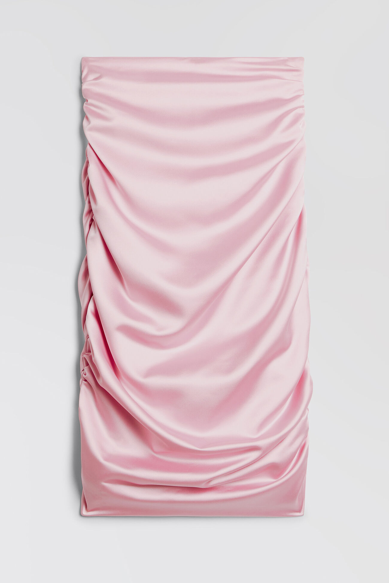 Satin Midi Skirt Pink