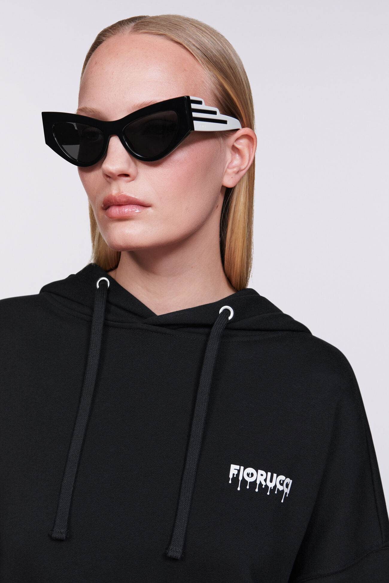 Unisex Melted Logo Hoodie Black