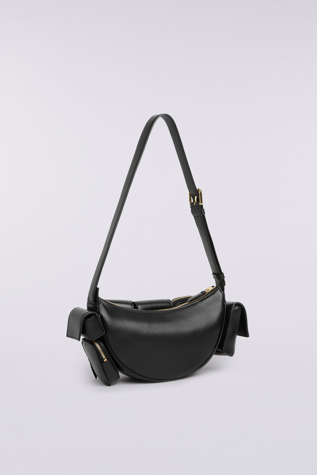 Super Pocket Leather Bag Black
