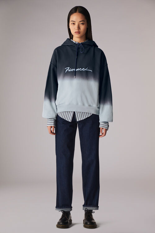 Ombre Squiggle Logo Hoodie Blue