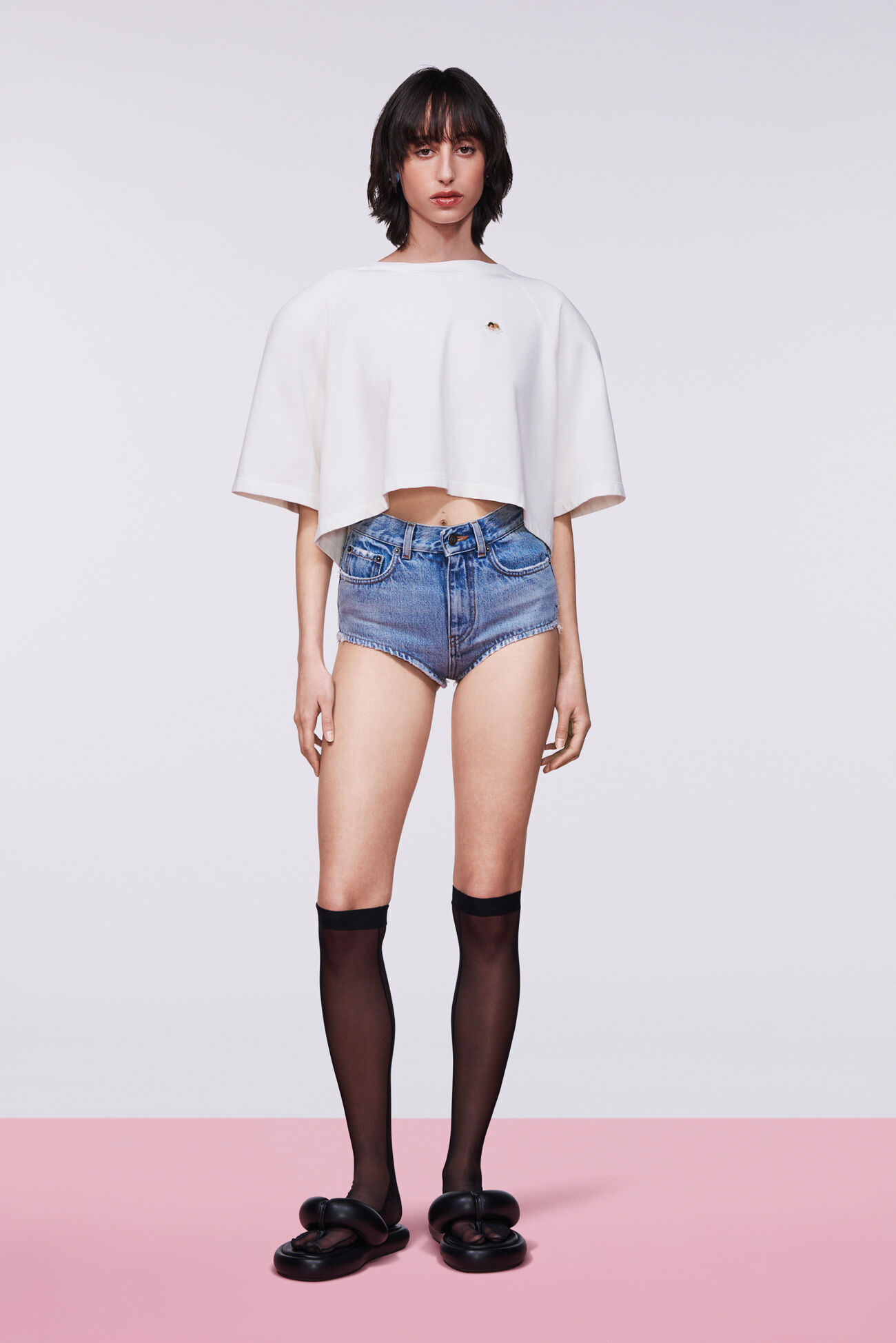 Denim Hot Pant Shorts Light Blue