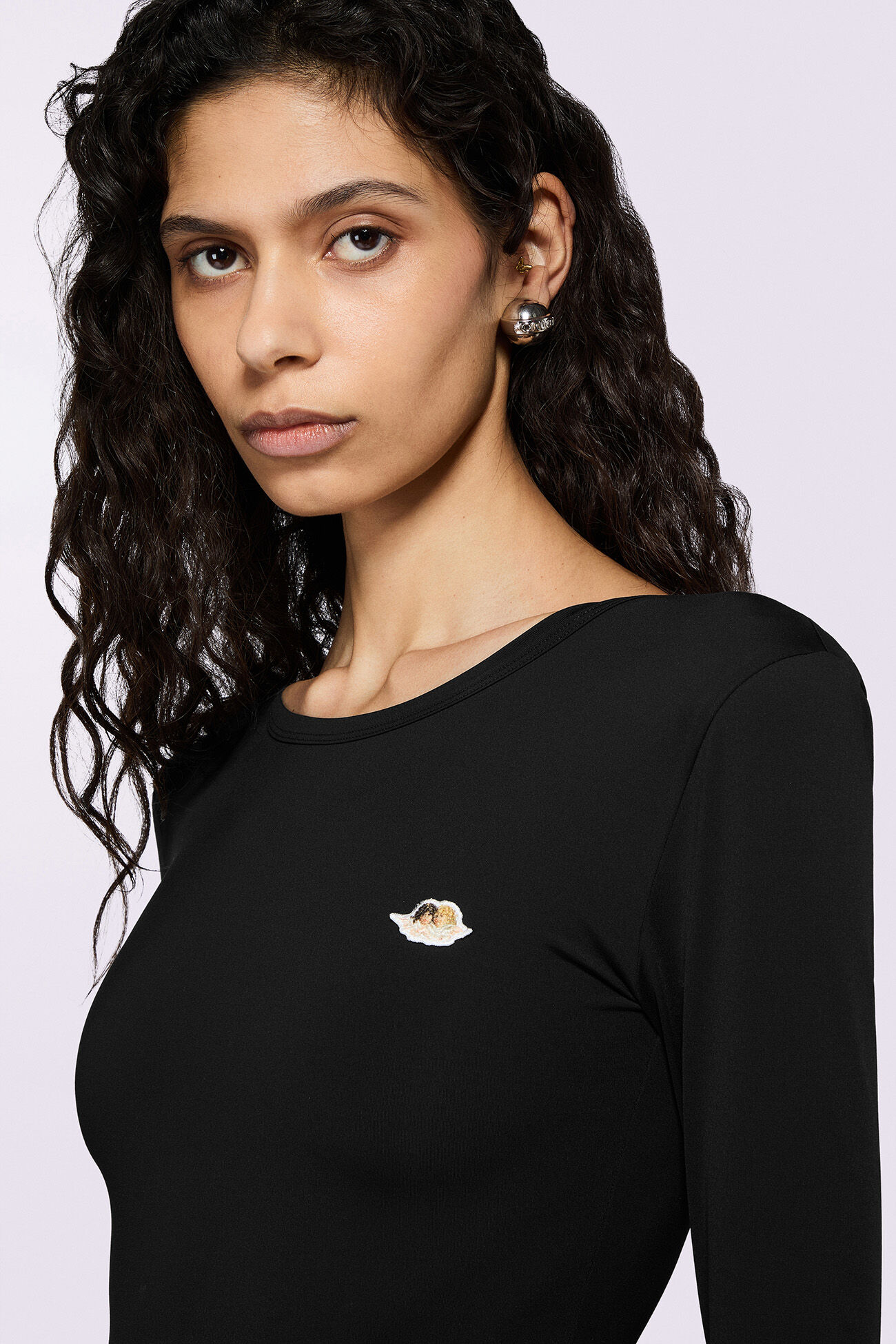 Angels Patch Mini Dress Black