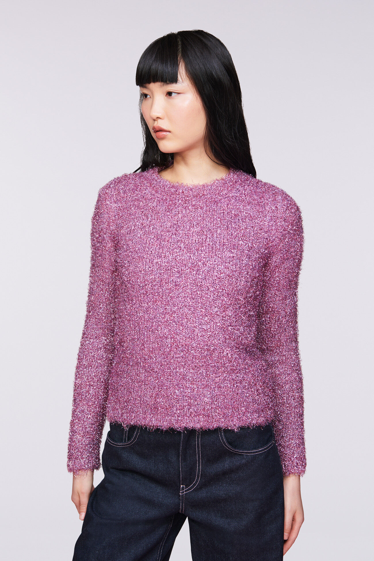 Metallic Knit Jumper Pink