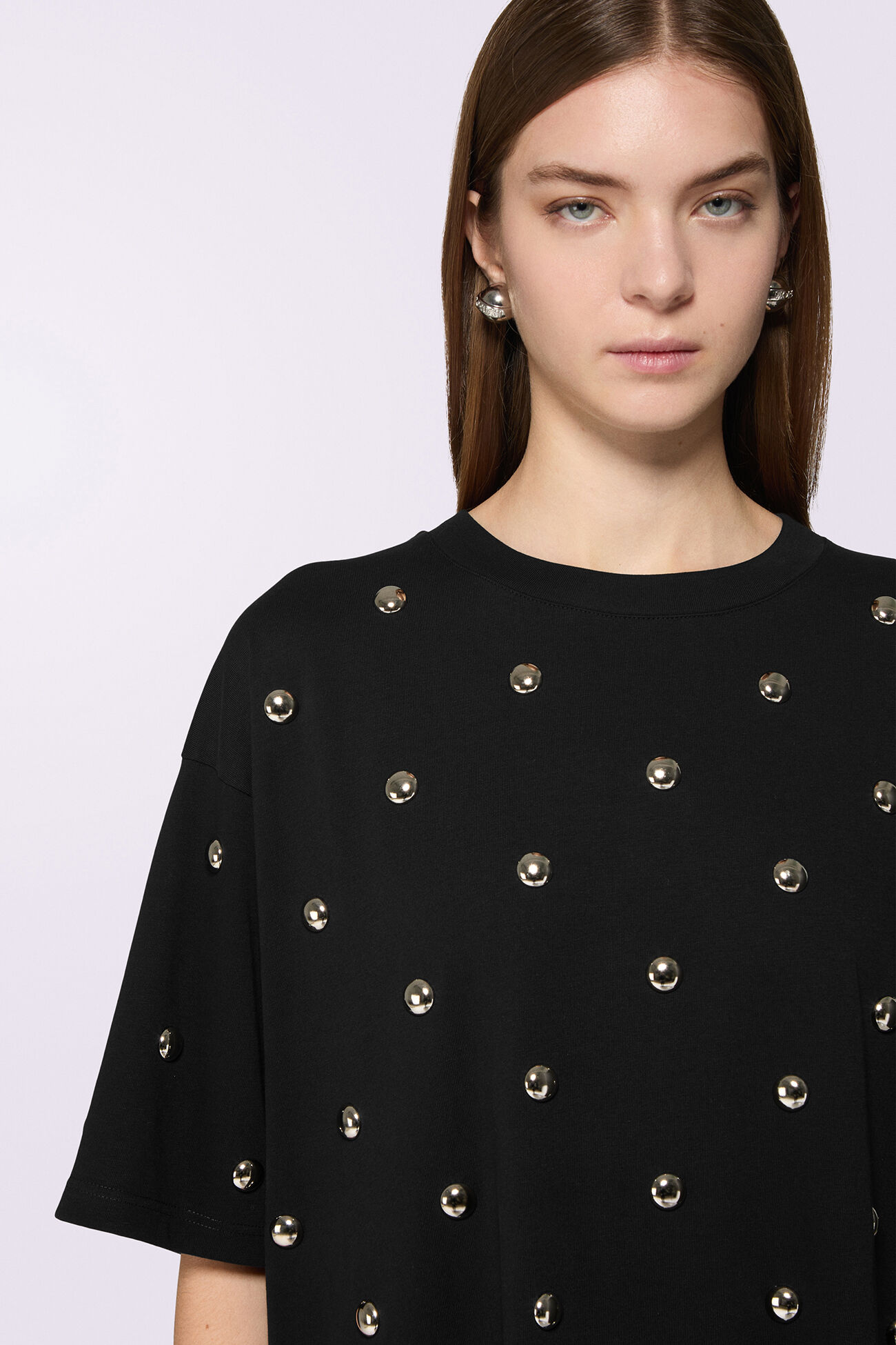 Stud Midi T-Dress Black