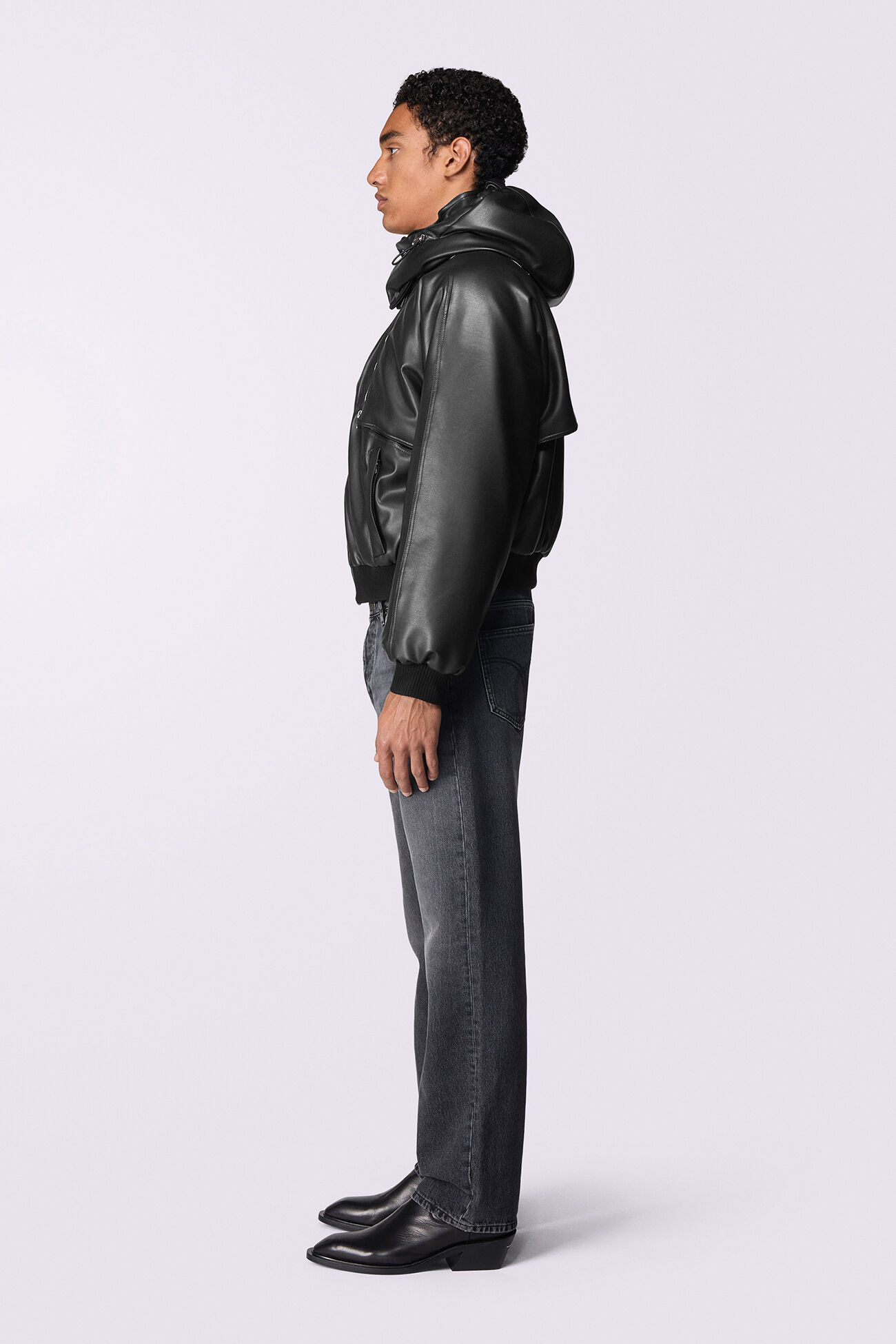 Unisex Faux Leather Jacket Black