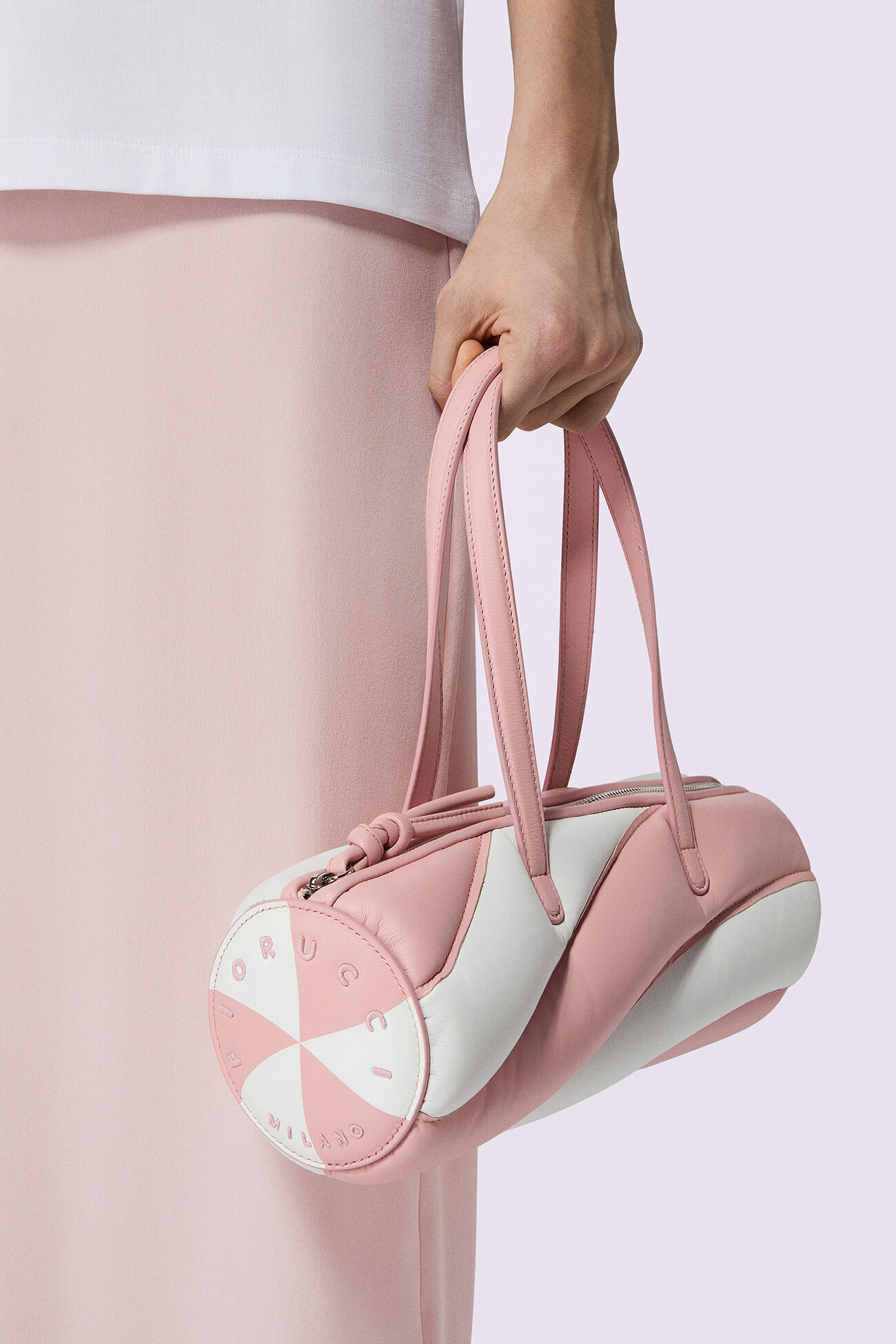 Mella Leather Baguette Bag Multi