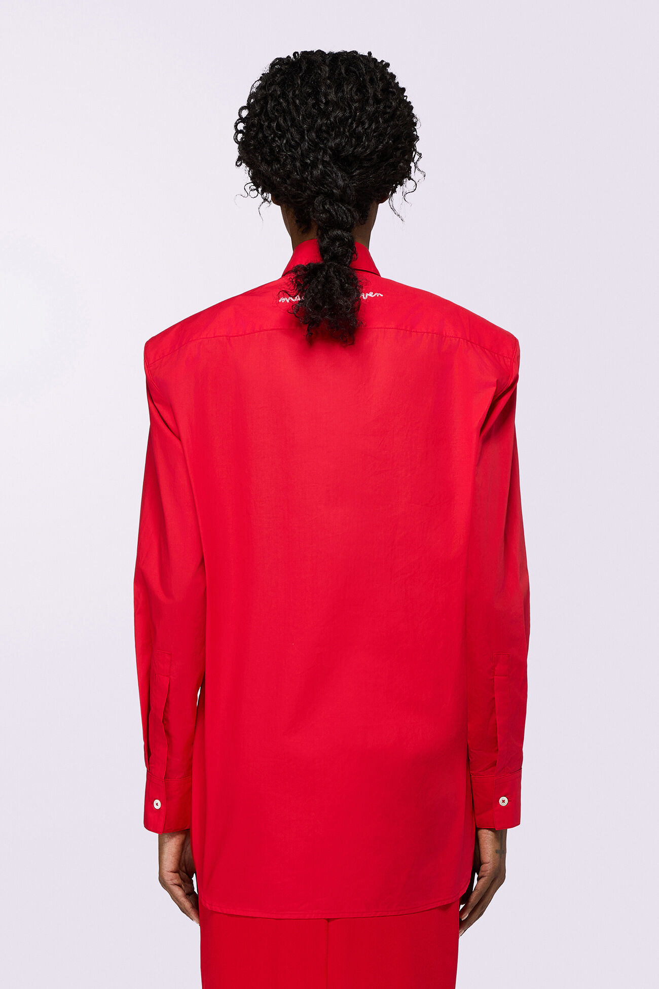 Embroidered Padded Shirt Red