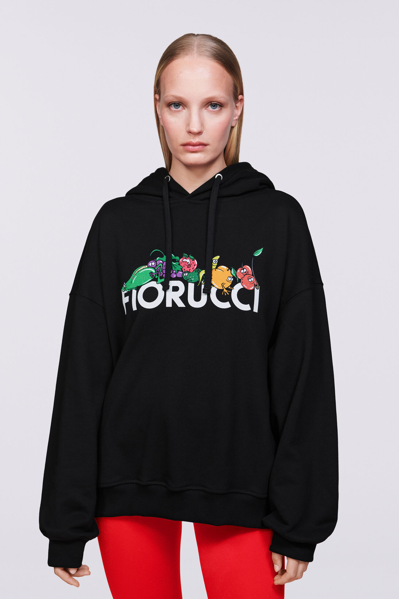 Fiorucci Official Online Store Unisex Fruit Logo Hoodie Black Fiorucci