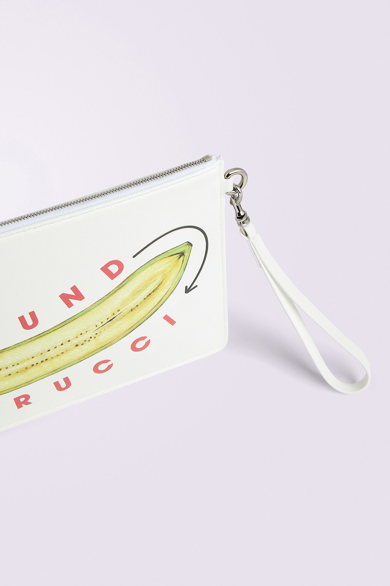 Banana Sound Print Pouch White