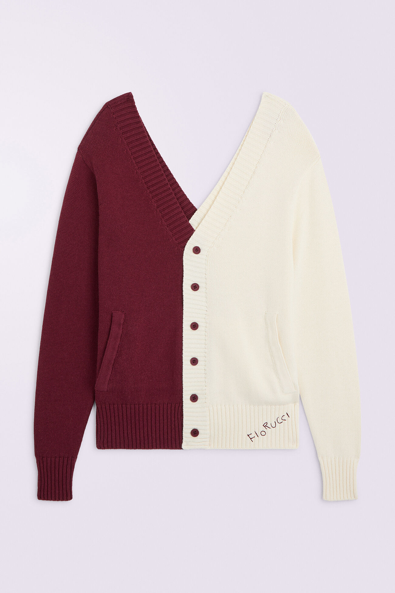 Open Back Knit Cardigan Red