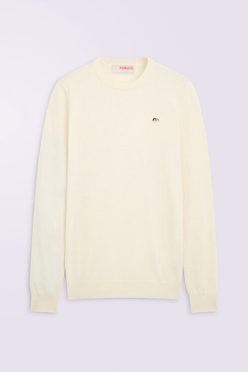 Unisex Angels Patch Knit Jumper Cream