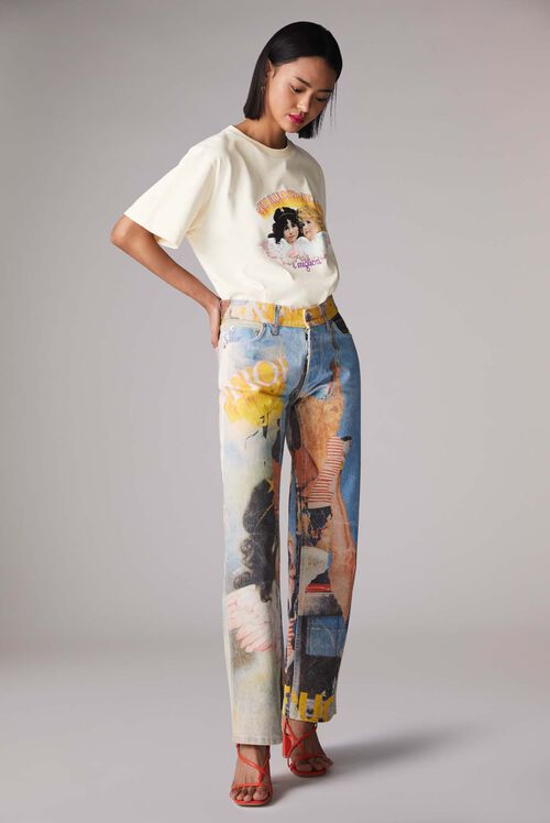 Angels Jeans Logo T-Shirt Cream