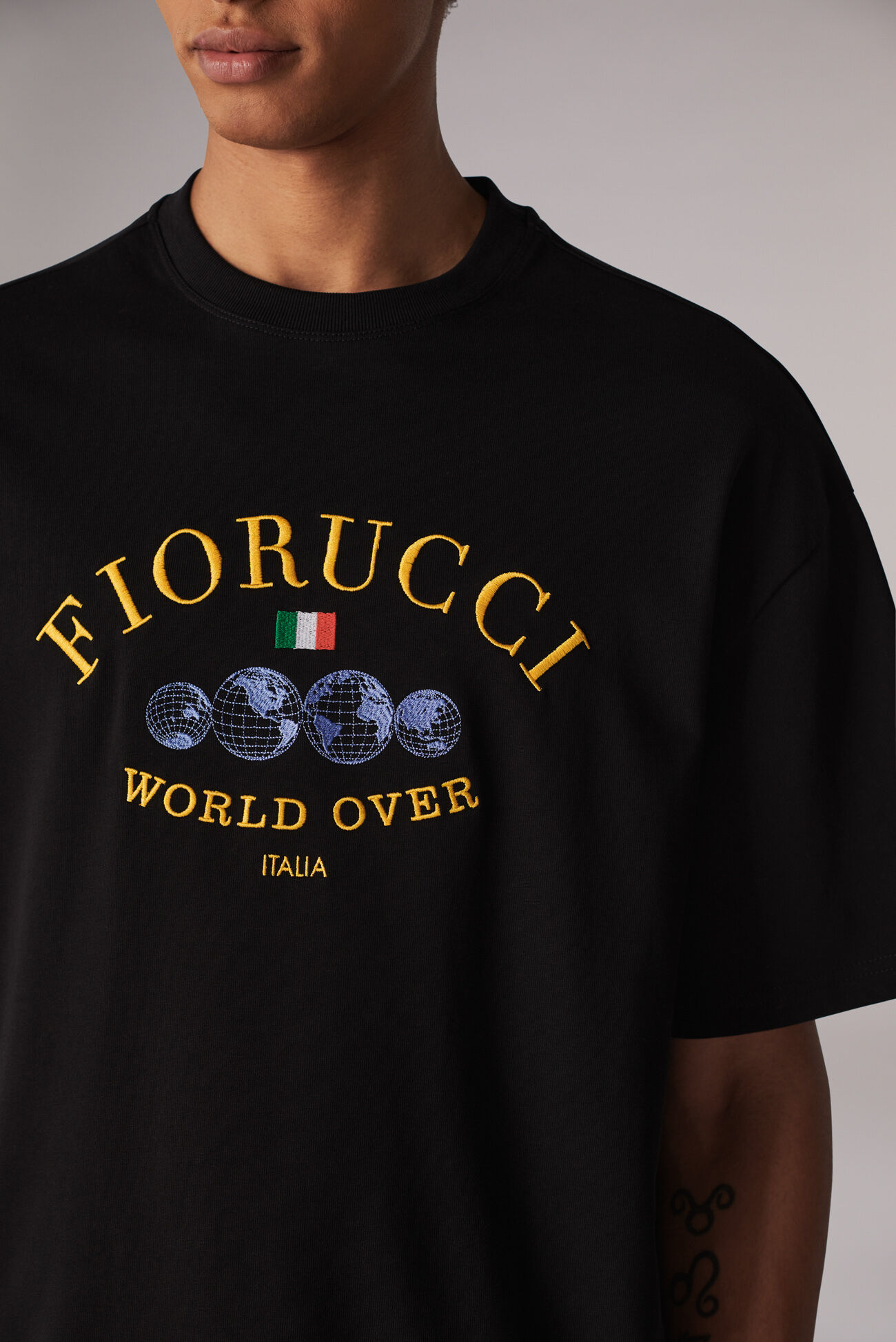 Fiorucci Official Online Store World Over T Shirt Black Fiorucci