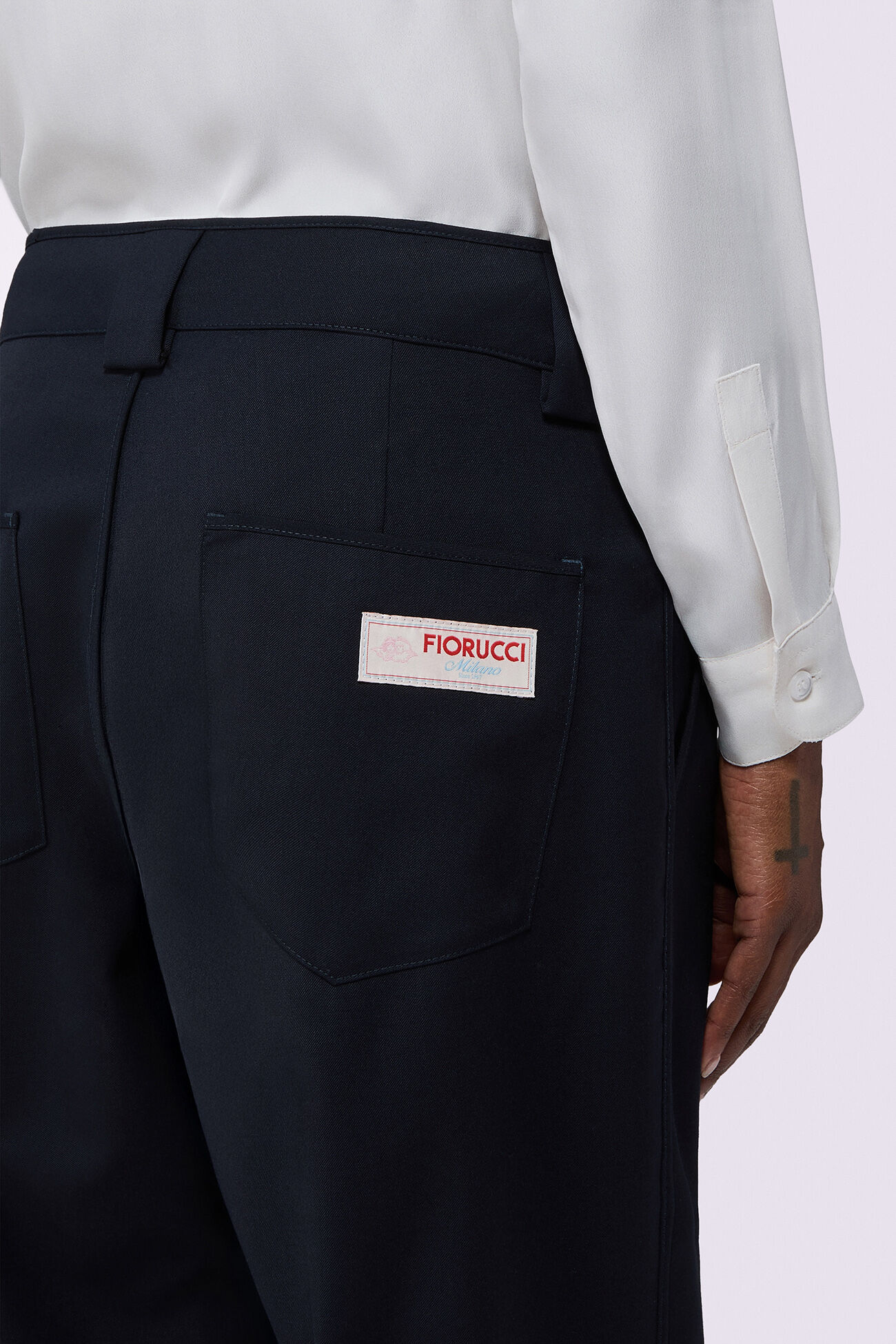 Light Wool Trousers Navy