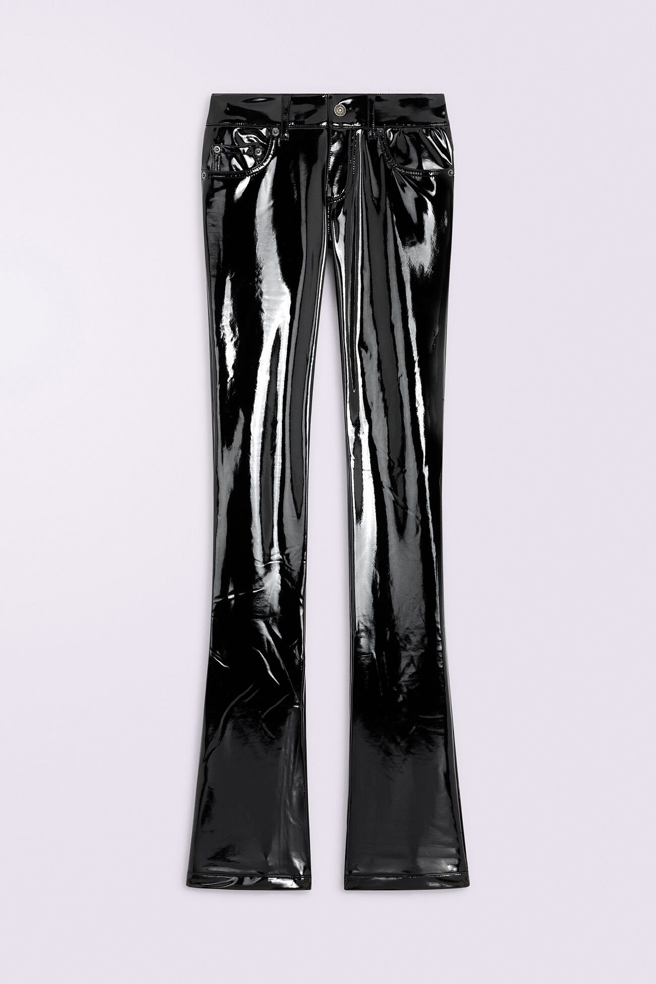 Vinyl Bootcut Trousers Black