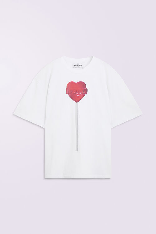 Unisex Heart Lollipop T-Shirt White