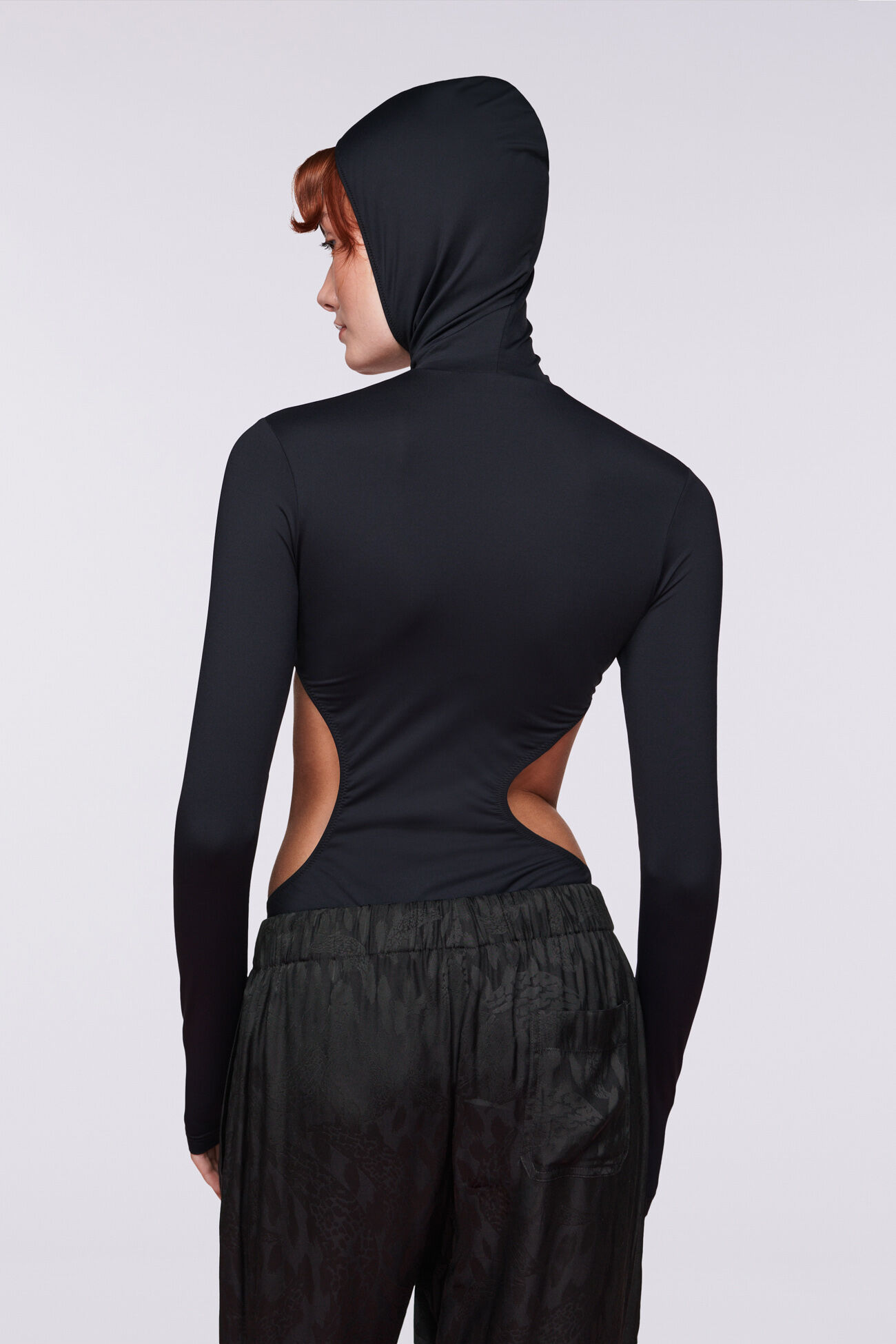 Hooded Bodysuit Black