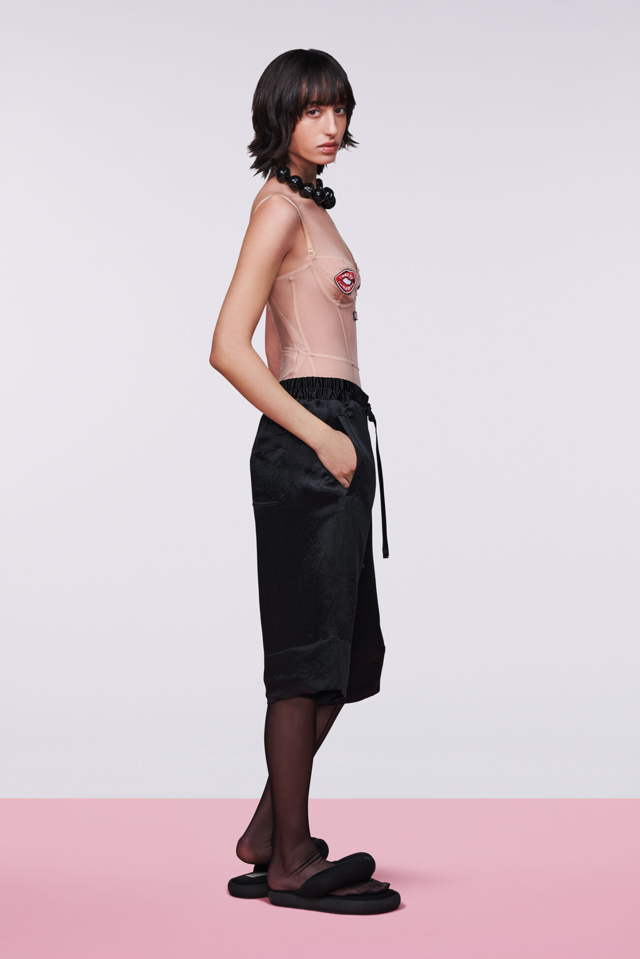 Bermuda Satin Shorts Black