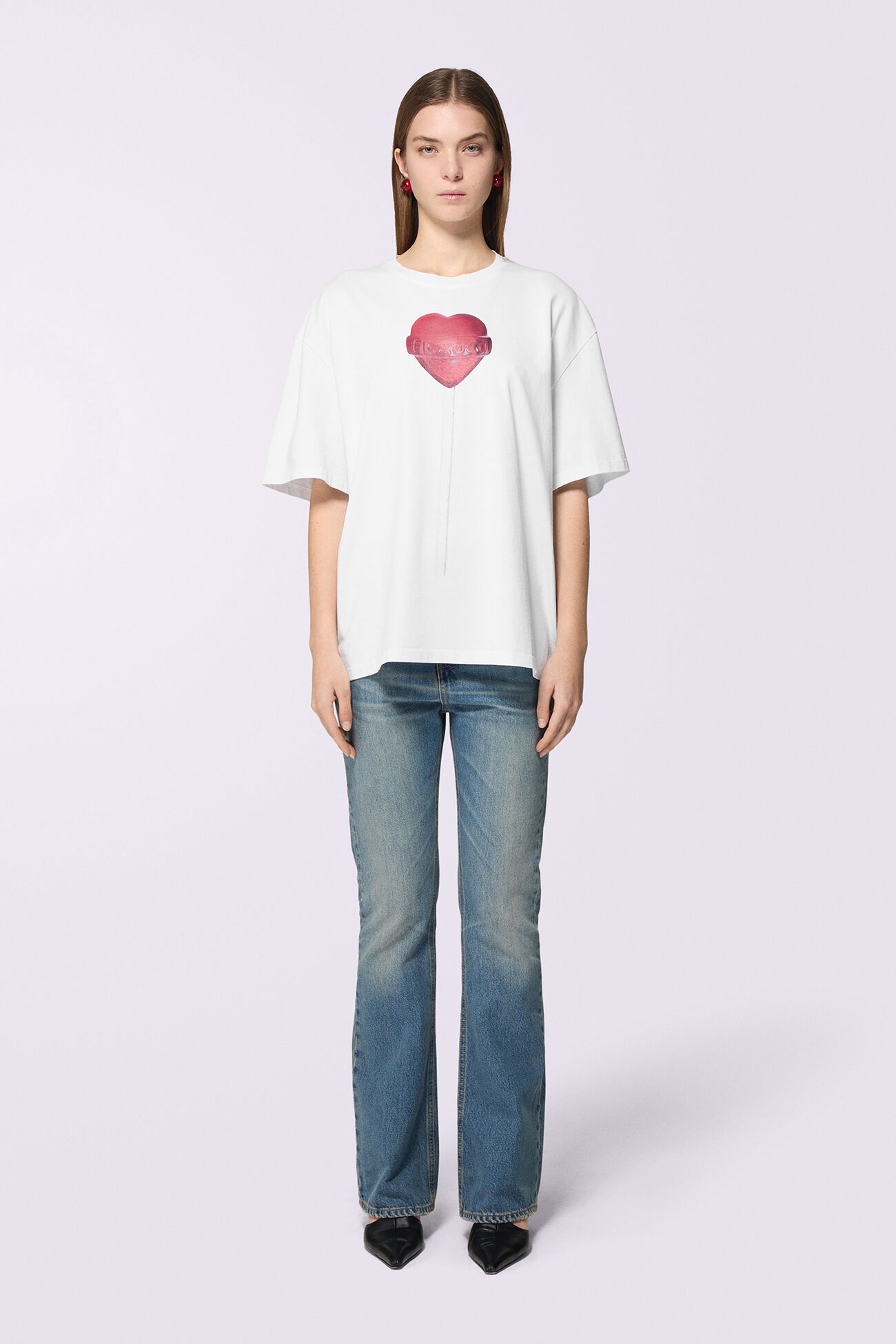 Unisex Heart Lollipop T-Shirt White