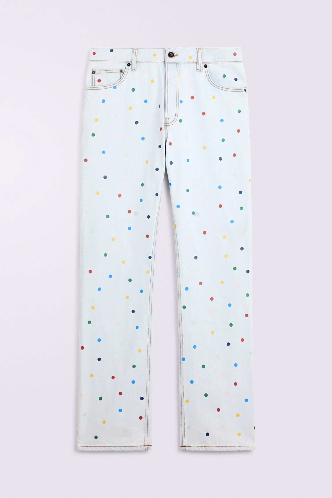 Unisex Confetti Straight Fit Jeans Bleach Blue