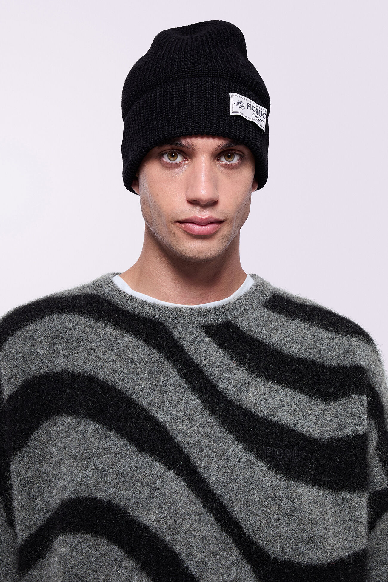Unisex Candy Stripe Knit Jumper Black