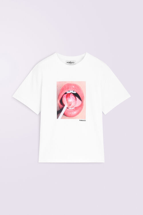 Unisex Lollipop Mouth T-Shirt White