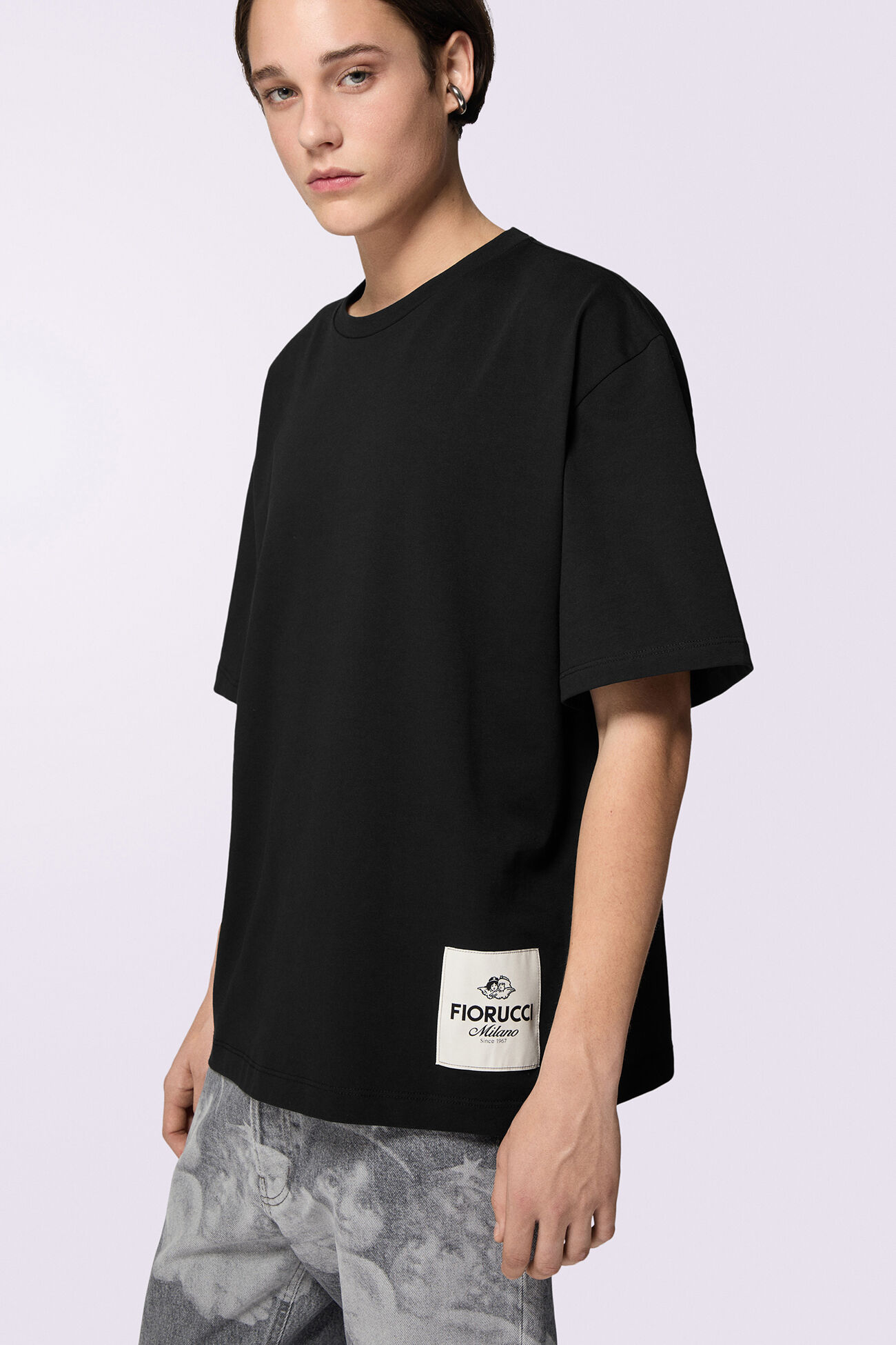 Unisex Logo Patch T-Shirt Black