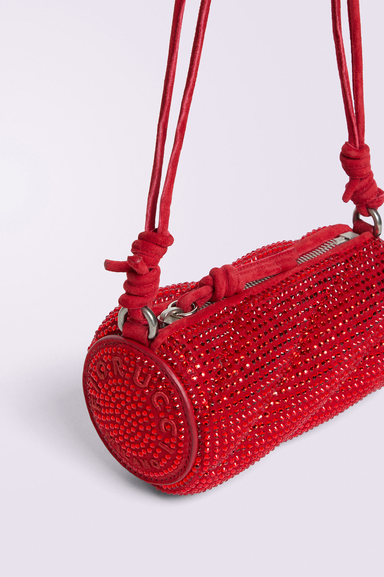 Mella Rhinestone Micro Bag Red