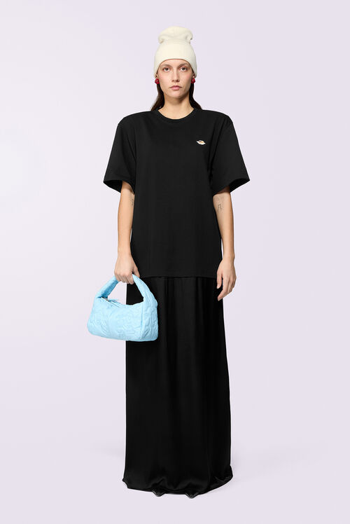 Angels Patch Jersey Maxi T-Dress Black