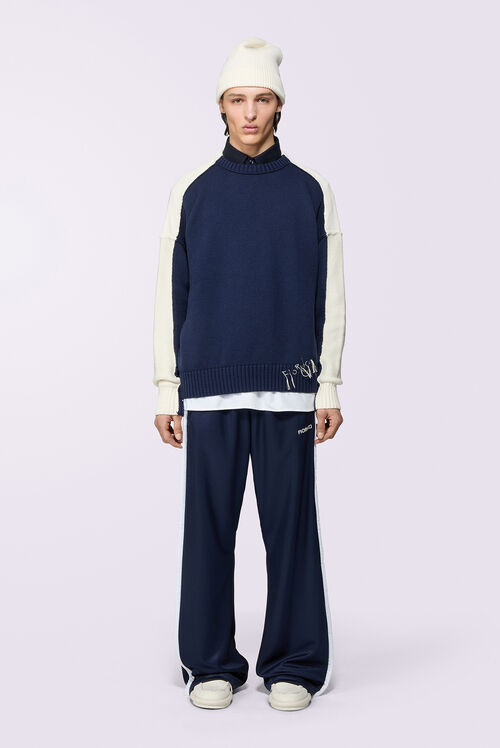 Embroidered Knit Jumper Navy