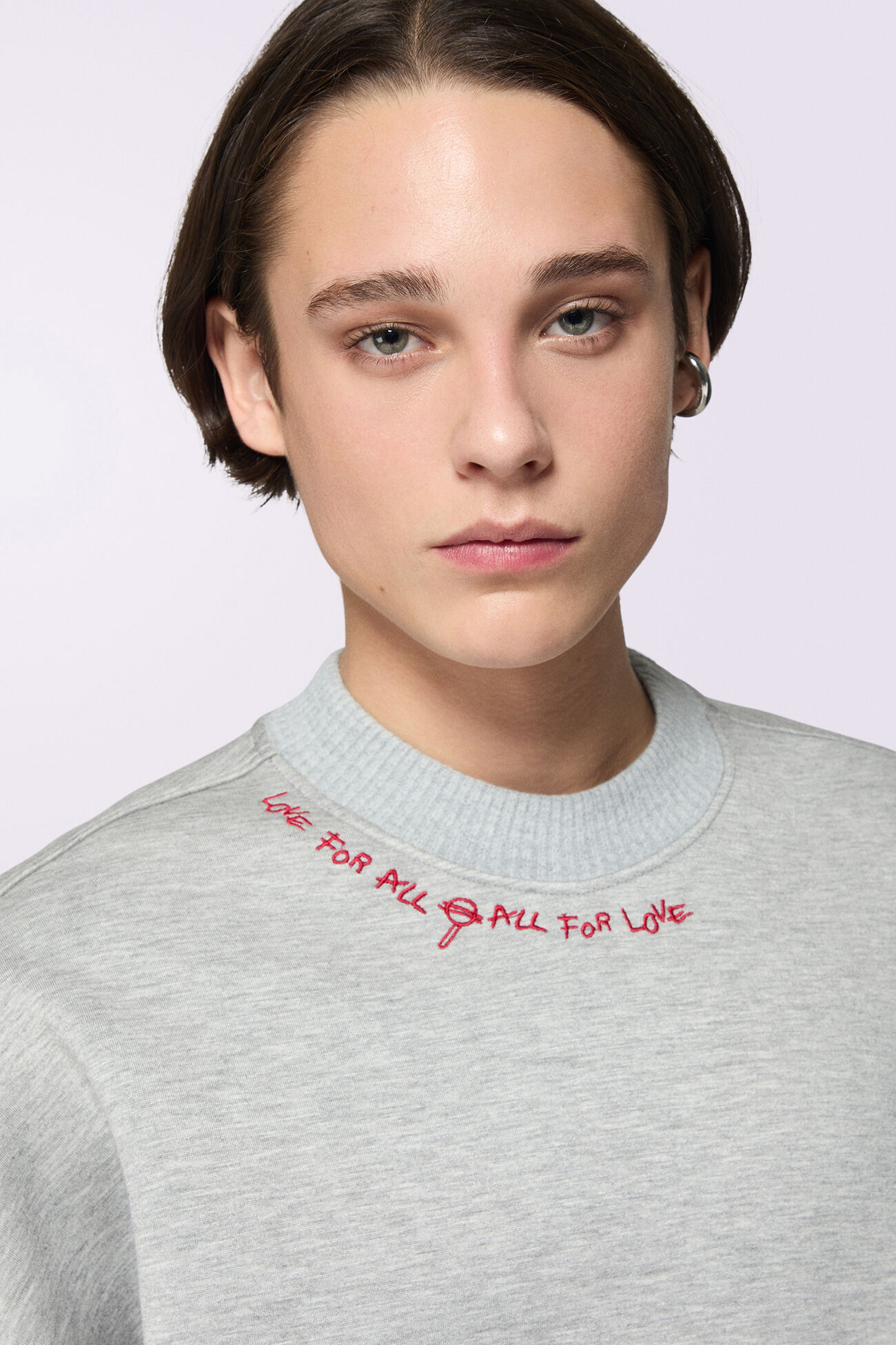 Unisex Embroidered Neoprene Sweatshirt Grey