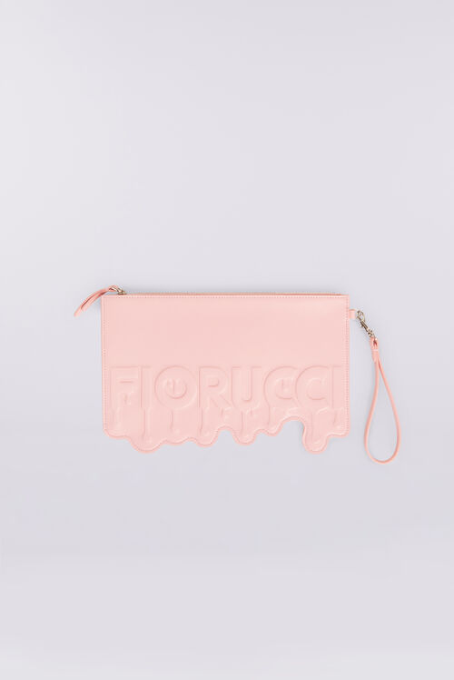 Melted Leather Pouch Pink