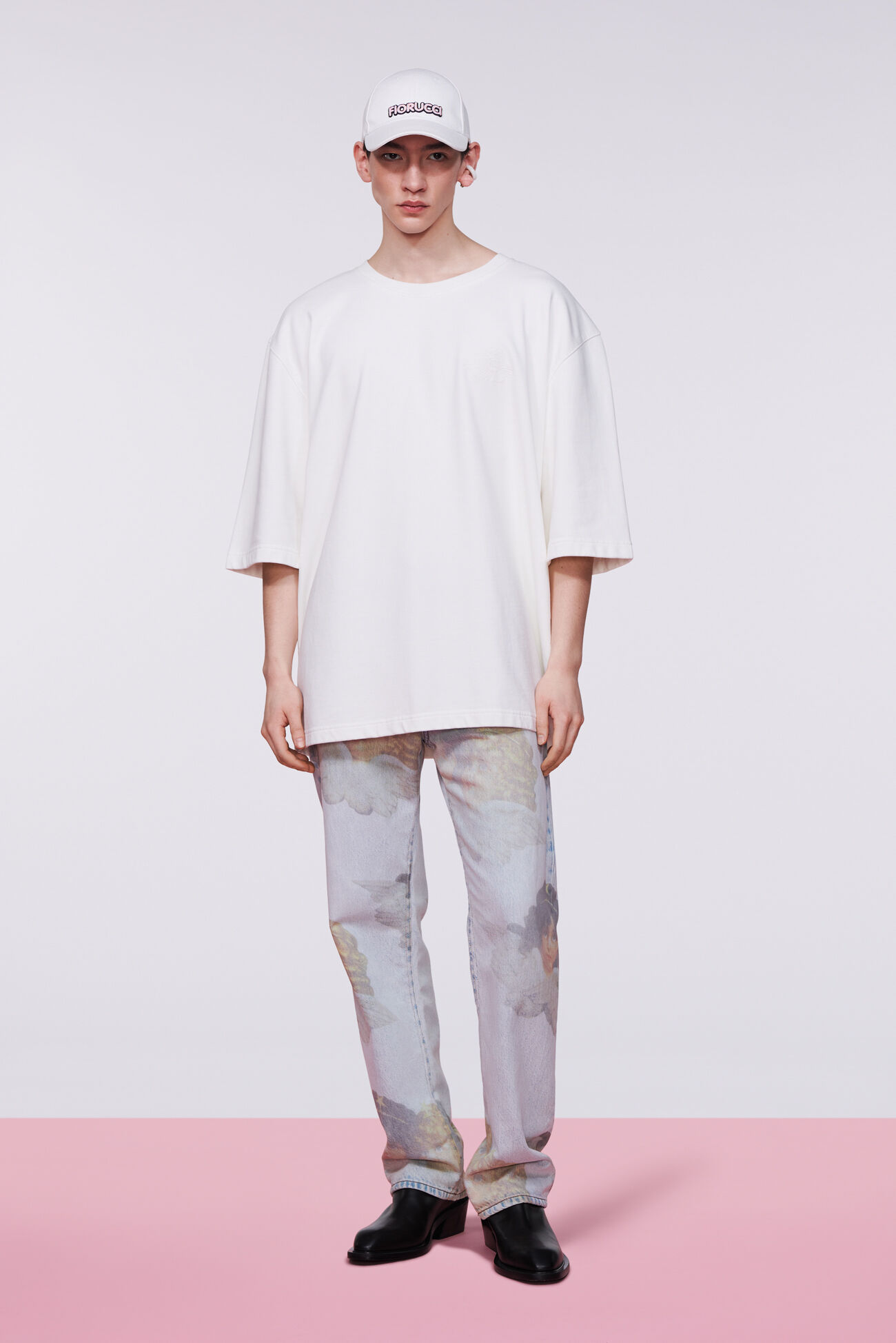 Unisex Angels Oversized Sweatshirt White