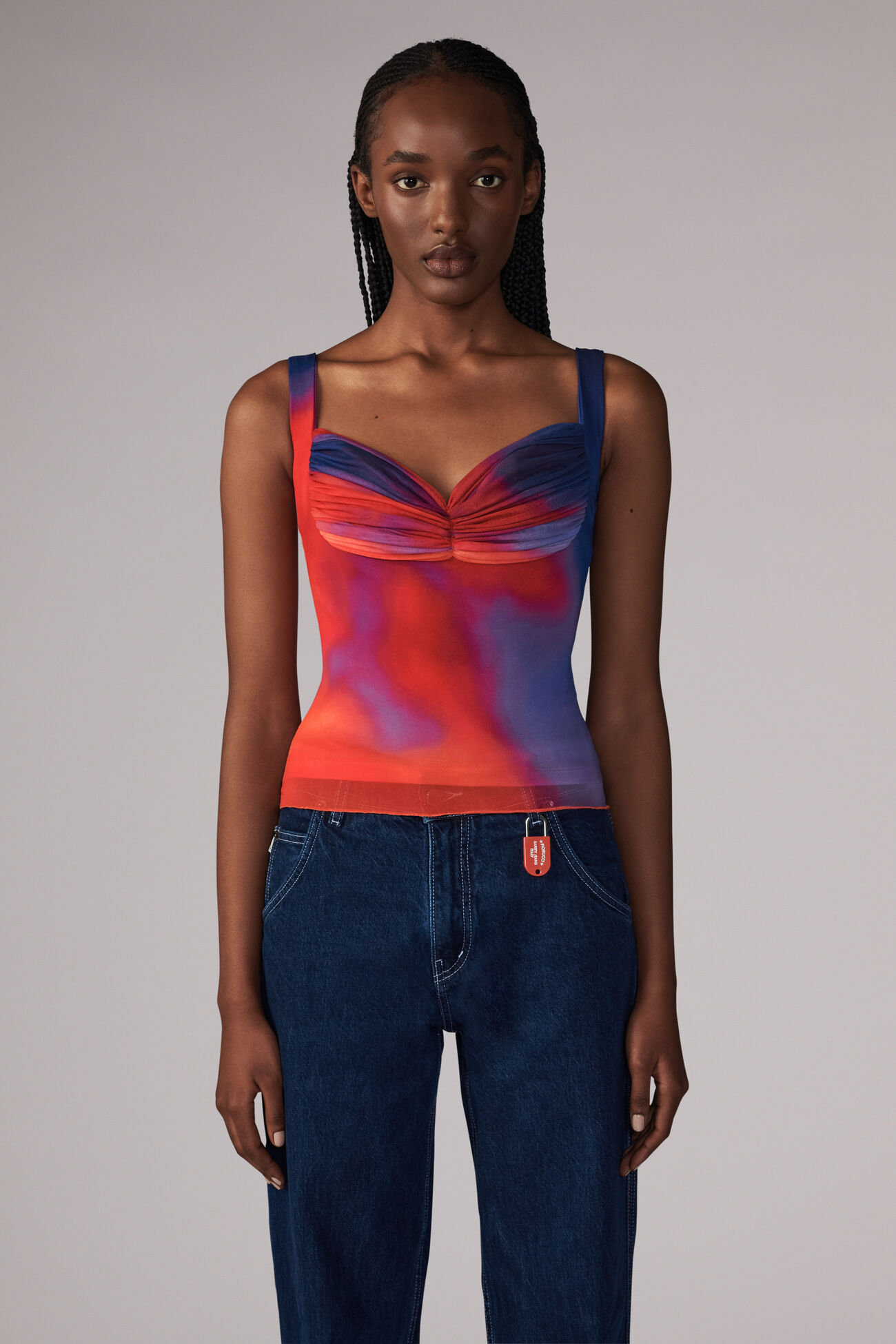 Flower Blur Gloria Top Red